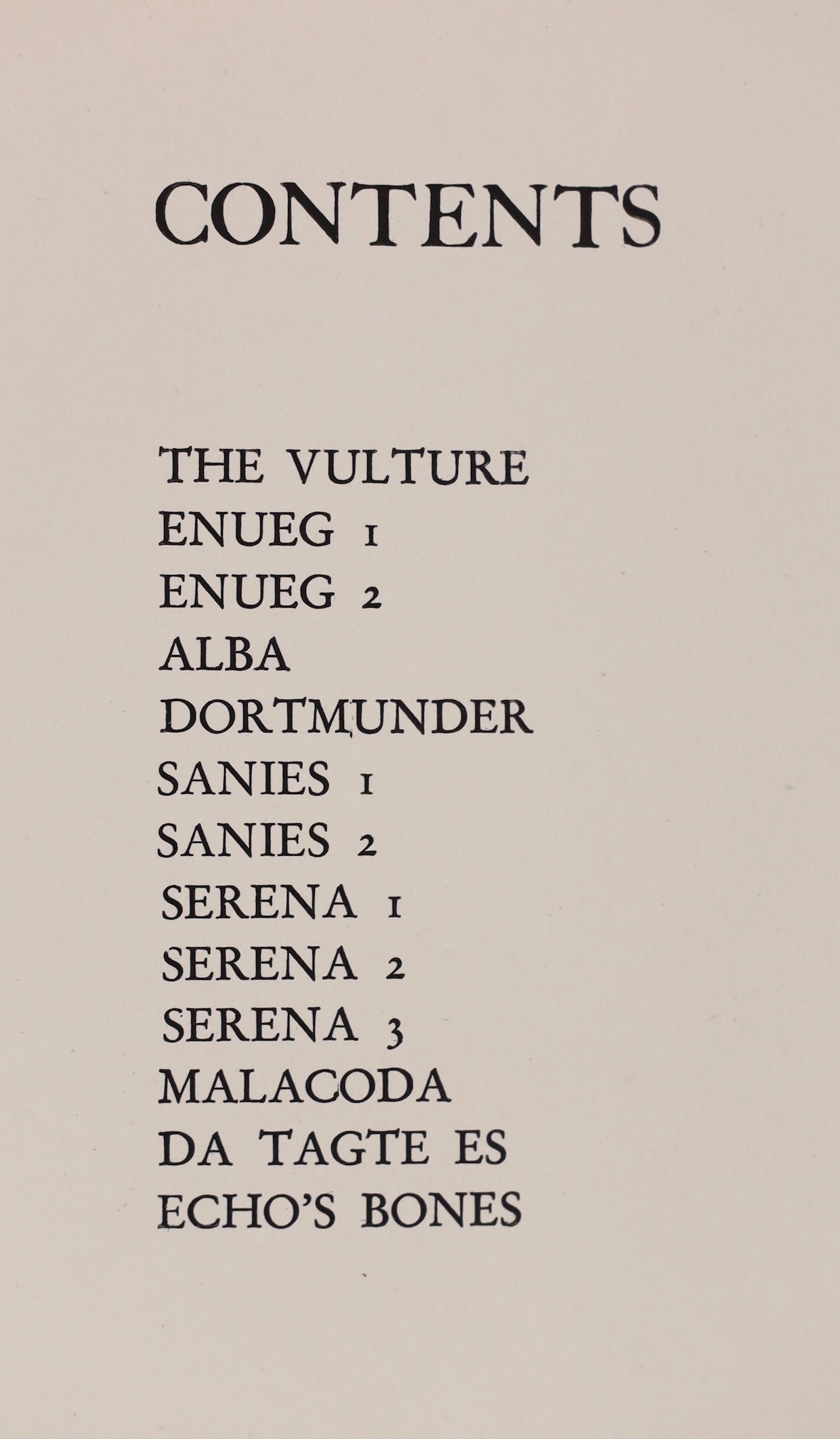 Beckett, Samuel - Echo’s Bones and Other Precipitates, 1st edition, one of 327, original wraps (soiled), stain to edge of front fly leaf, Europa Press, 1935